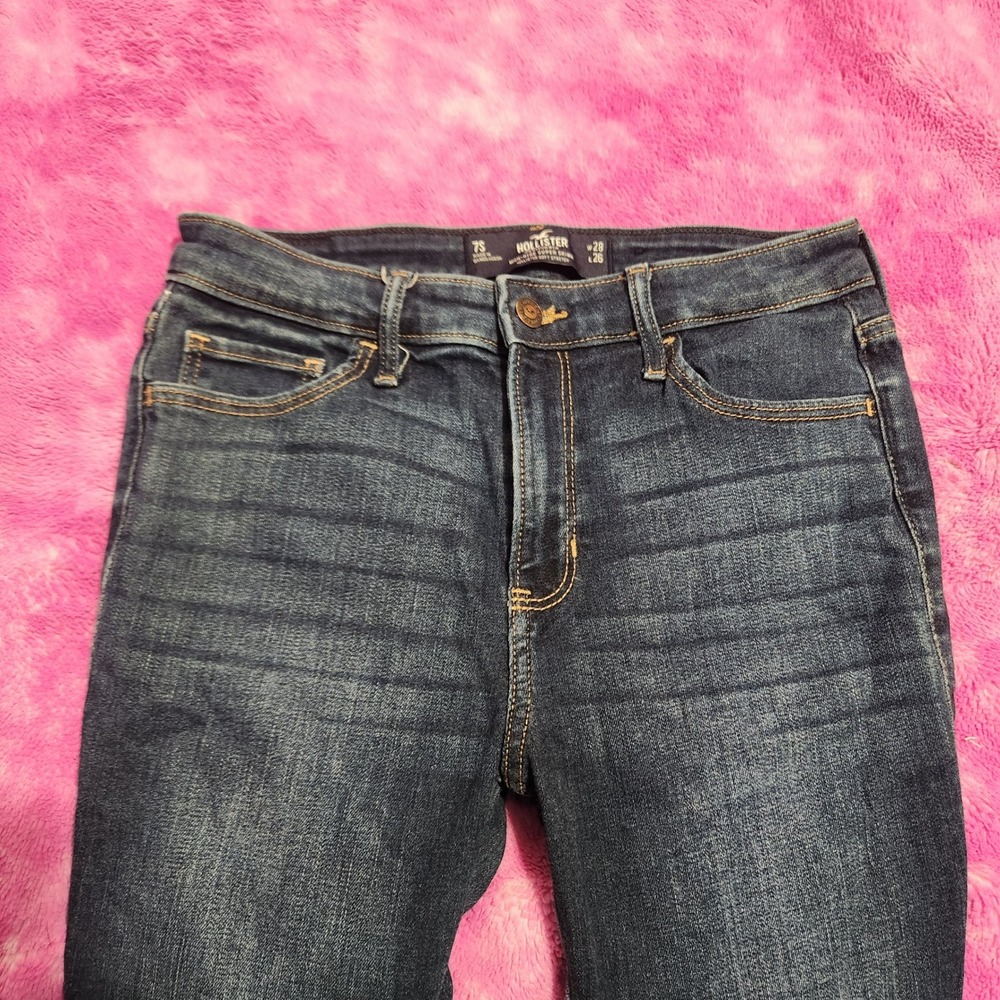 Hollister 7S Womens High Rise Super Skinny Jeans Dark Wash Stretch W28 L26 - Picture 2 of 11